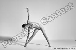 Nude Gymnastic poses Woman White Moving poses Athletic long brown Dynamic poses Pinup